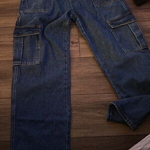 Wax Jean Women's Blue Cargo Jeans